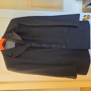 42R Caravelli Black 4-button, 3-piece Men's Suit